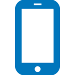 Blue Icon of a Phone