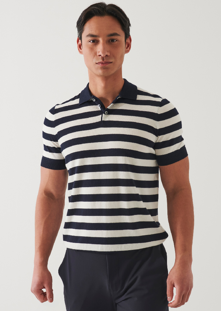 COTTON CUPRO STRIPED POLO