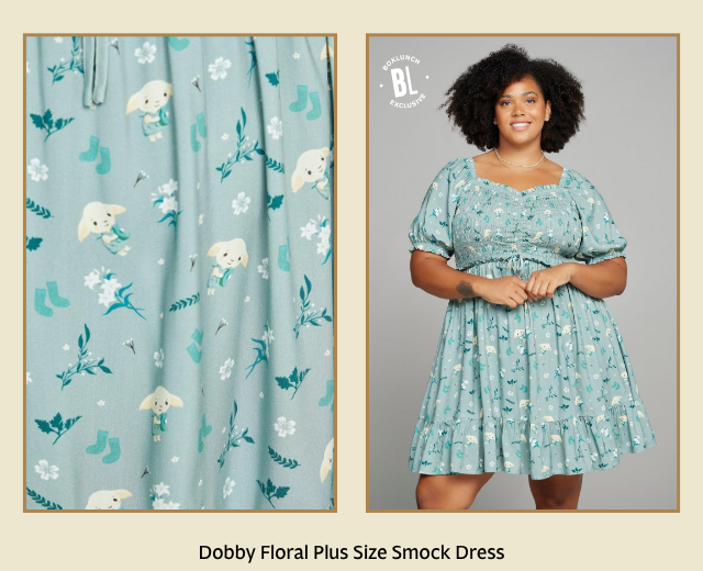 Dobby Floral Plus Size Smock Dress