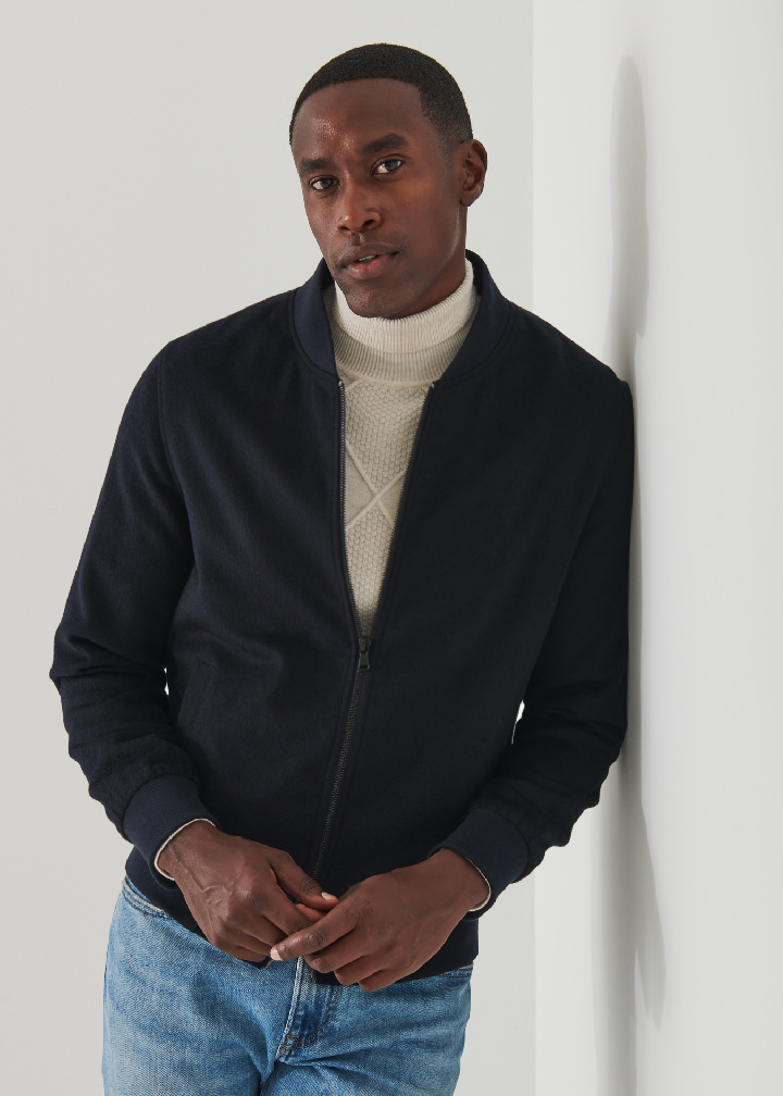 CASHMERE BASEBALL BOMBER