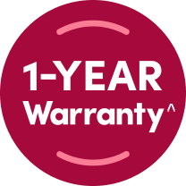 Red icon of 1 year of warranty^