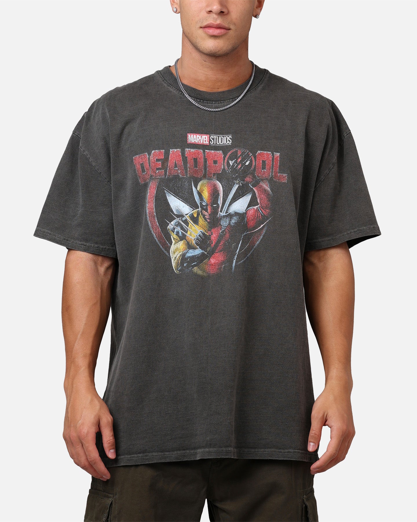 Image of Goat Crew Marvel Deadpool Poster Heavyweight T-Shirt Black Wash