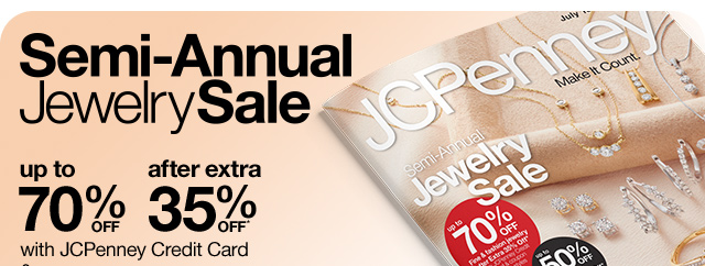 Semi-Annual Jewelry Sale up to 70% off after extra 25% off* with JCPenney Credit Card & coupon