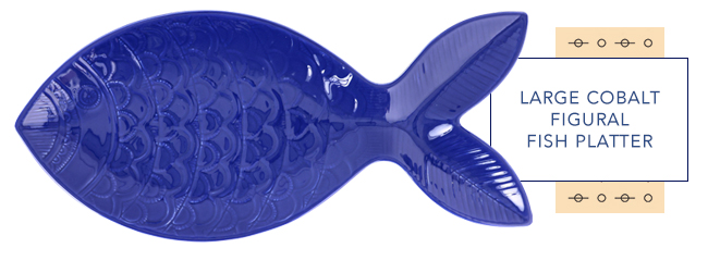 Santorini Large Cobalt Figural Fish Platter