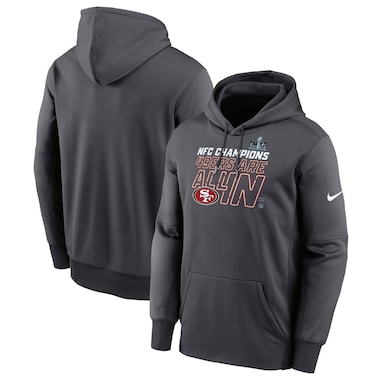  Nike  Anthracite  2023 NFC Champions Locker Room Trophy Collection Pullover Hoodie