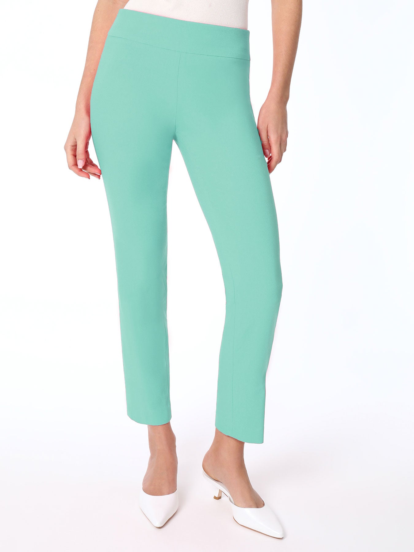 Image of Solid Stretch Pull-On Straight Leg Pant