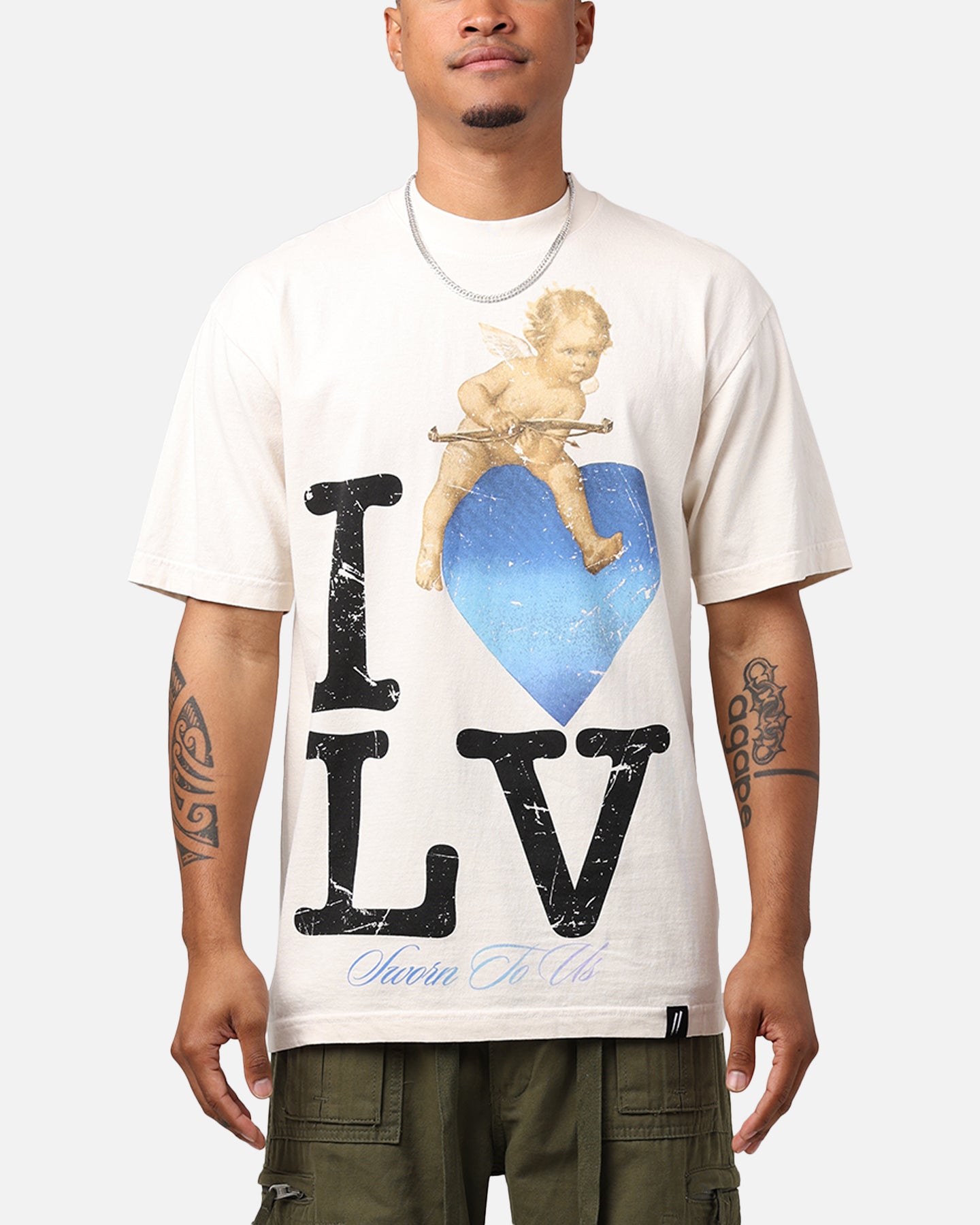 Image of Sworn To Us I Love LV T-Shirt Natural