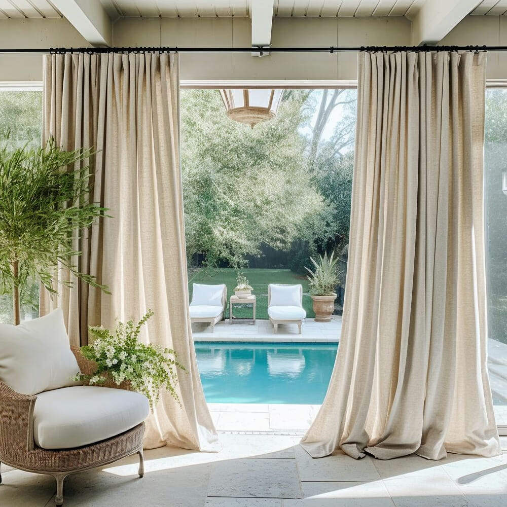 Custom Noah Linen Blend Outdoor Curtain