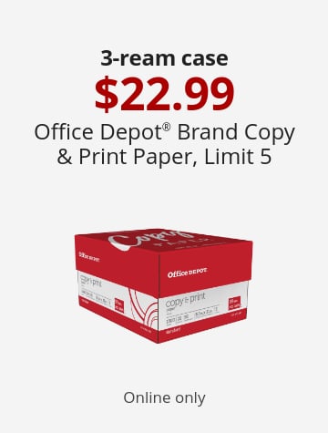 3-ream case 22.99 Office Depot® Brand Copy & Print Paper