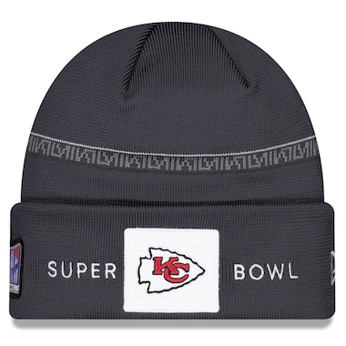  New Era  Graphite  Super Bowl LVIII Opening Night Cuffed Knit Hat