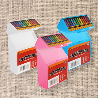 3 plastic Jot crayon boxes