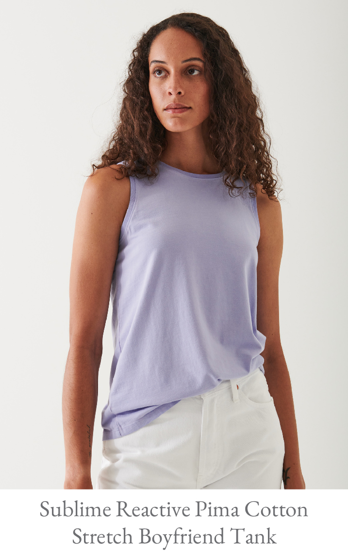 SUBLIME REACTIVE PIMA COTTON STRETCH BOYFRIEND TANK