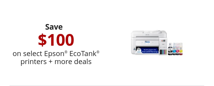 Save $100 on select Epson EcoTank printers