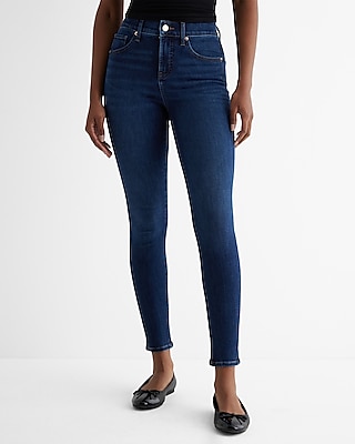 mid rise dark wash skinny jeans