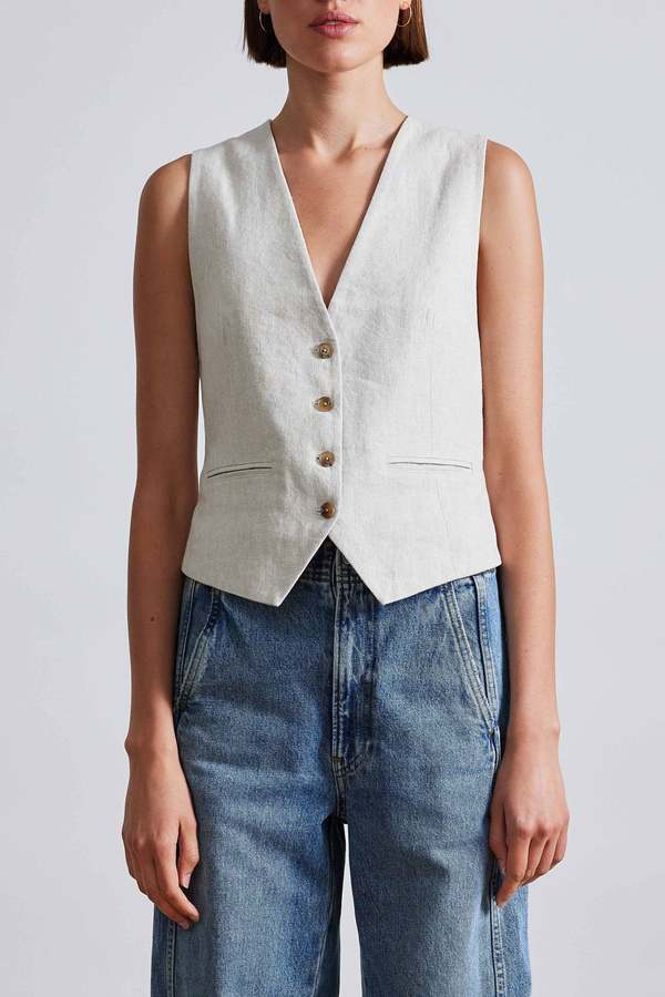 Apiece Apart Cecila Vest - Flax