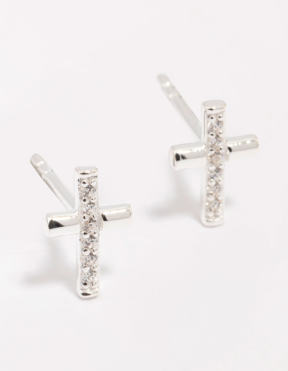 Image of Sterling Silver Cubic Zirconia Stud Earrings