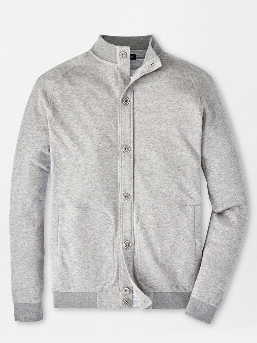 Image of Peter Millar Baldwin Button Front Knit Jacket in British Grey