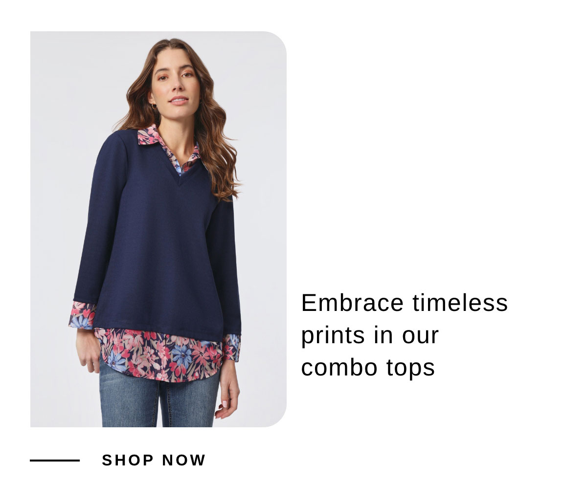 Embrace timeless prints in our combo tops | SHOP NOW