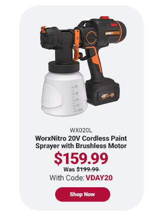 NITRO 20V CORDLESS PAINT SPRAYER WITH BRUSHLESS MOTOR