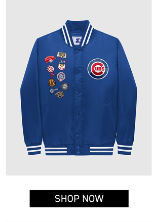 CHICAGO CUBS VARSITY SATIN FULL-SNAP JACKET