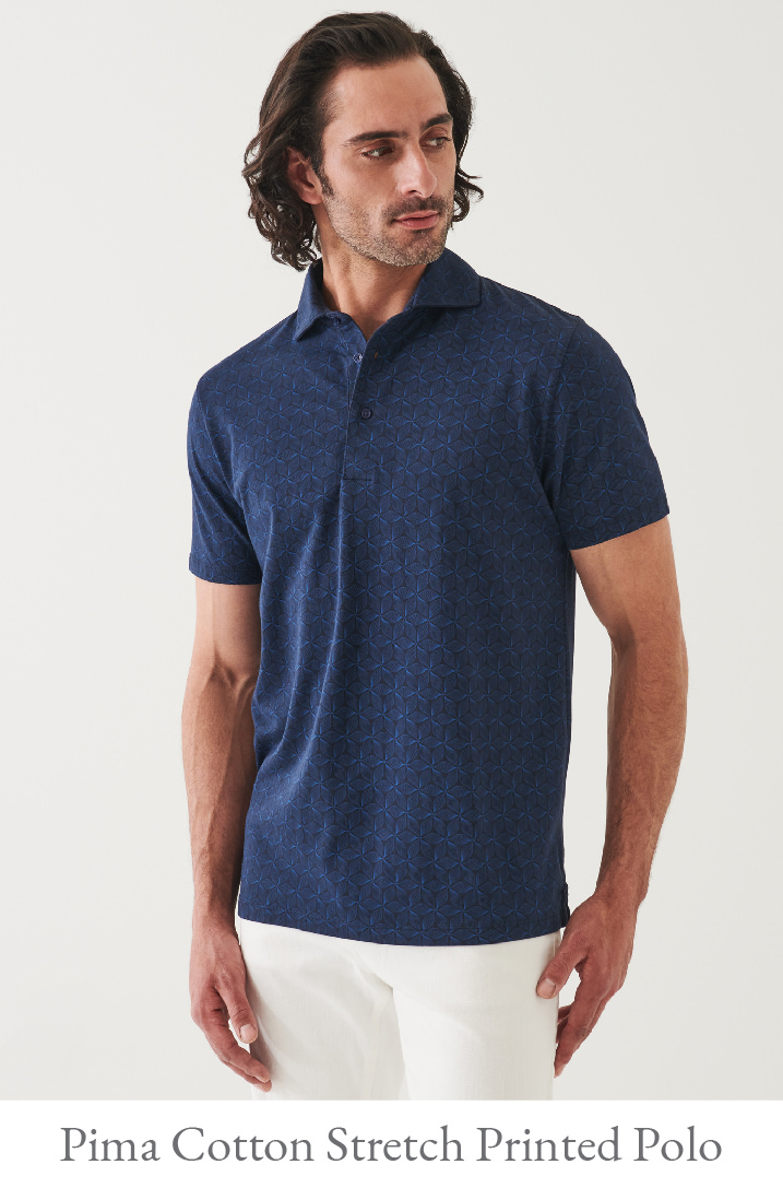 PIMA COTTON STRETCH PRINTED POLO