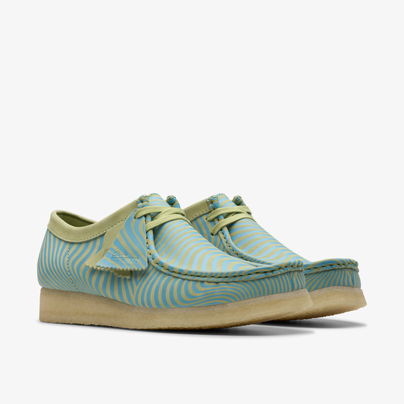 Wallabee Blue Lime Print