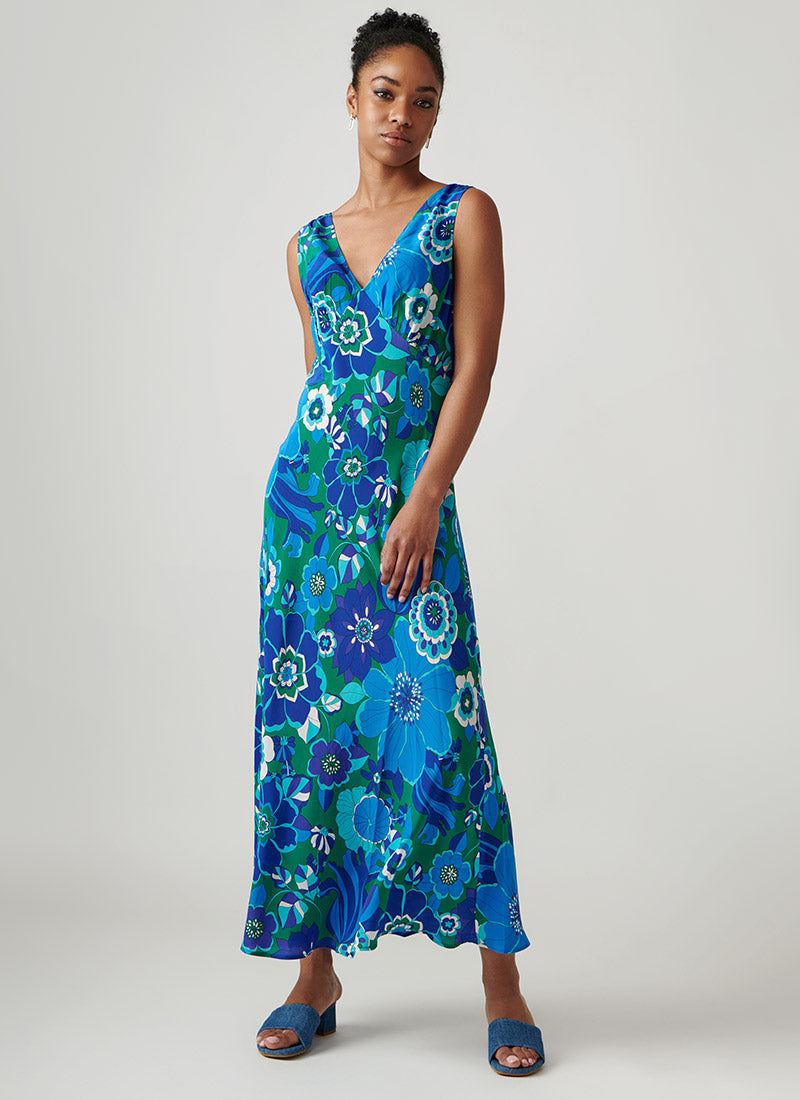 Image of Sandrine Blue Midi Dress