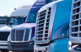 Transportation - Close Up of Semi-Truck Grill