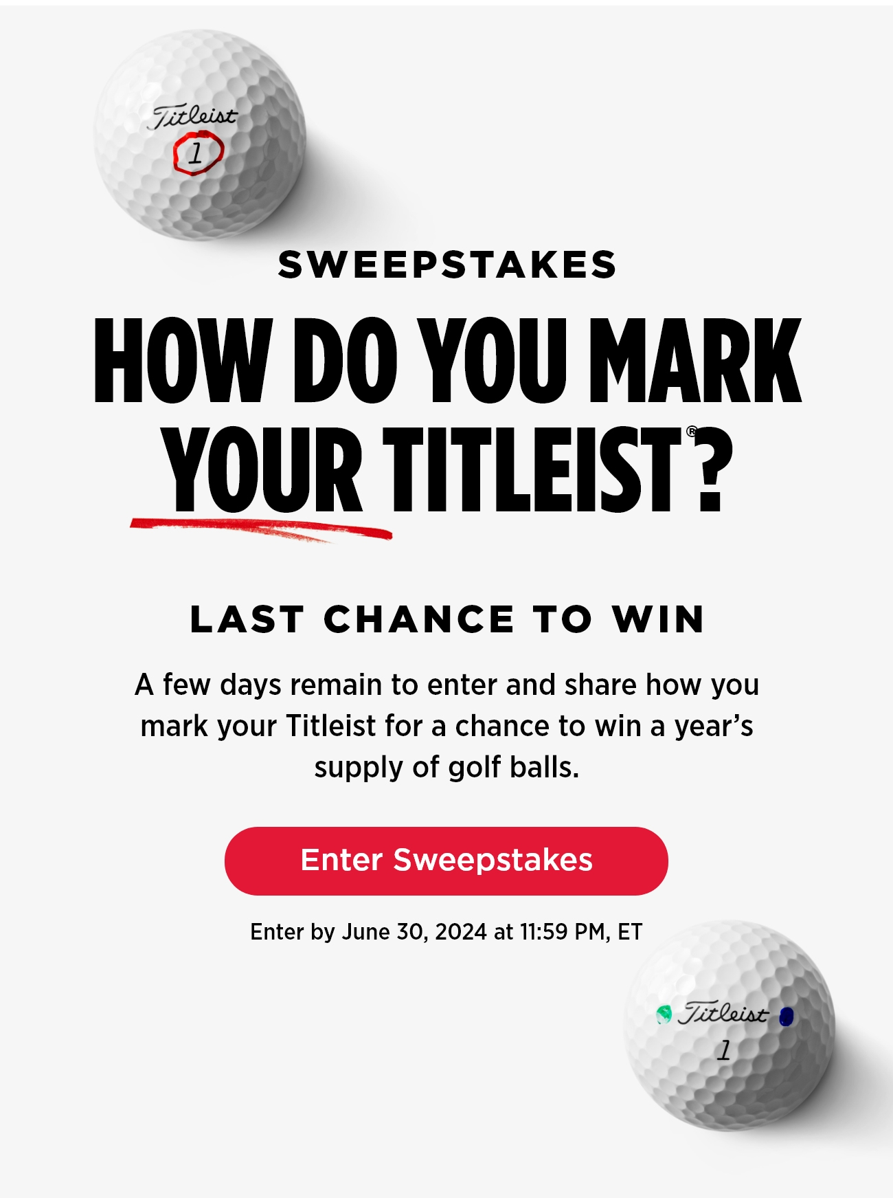 How Do You Mark Your Titleist Sweepstakes