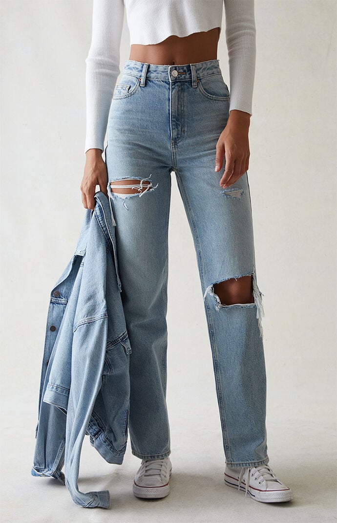 Image: Light Blue Ripped '90s Boyfriend Jeans