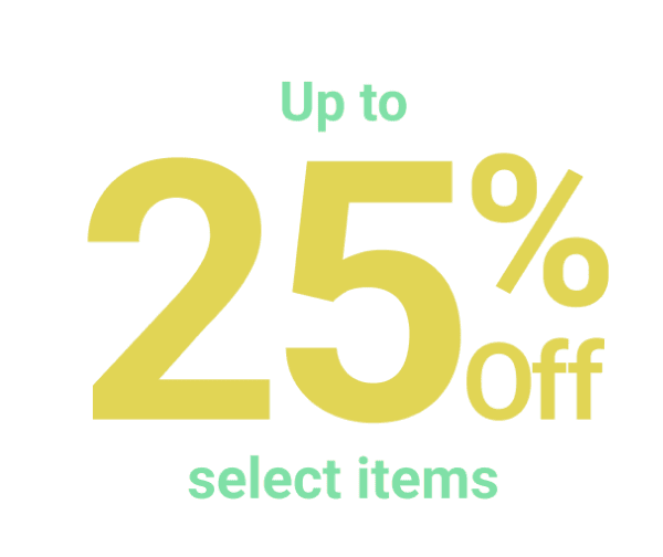 Up to 25% off select items