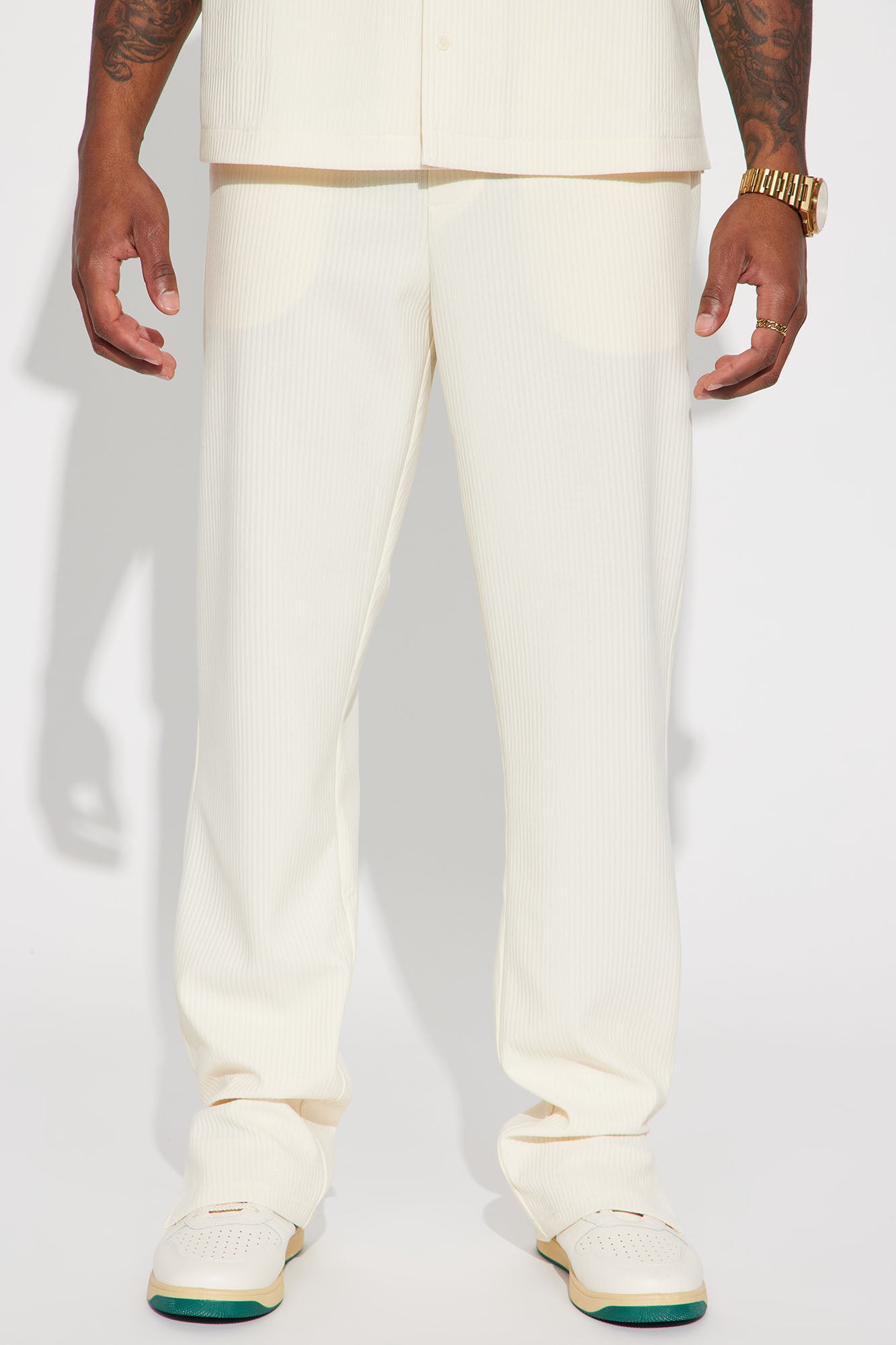 Image of Show Up Slim Slit Pants - Off White