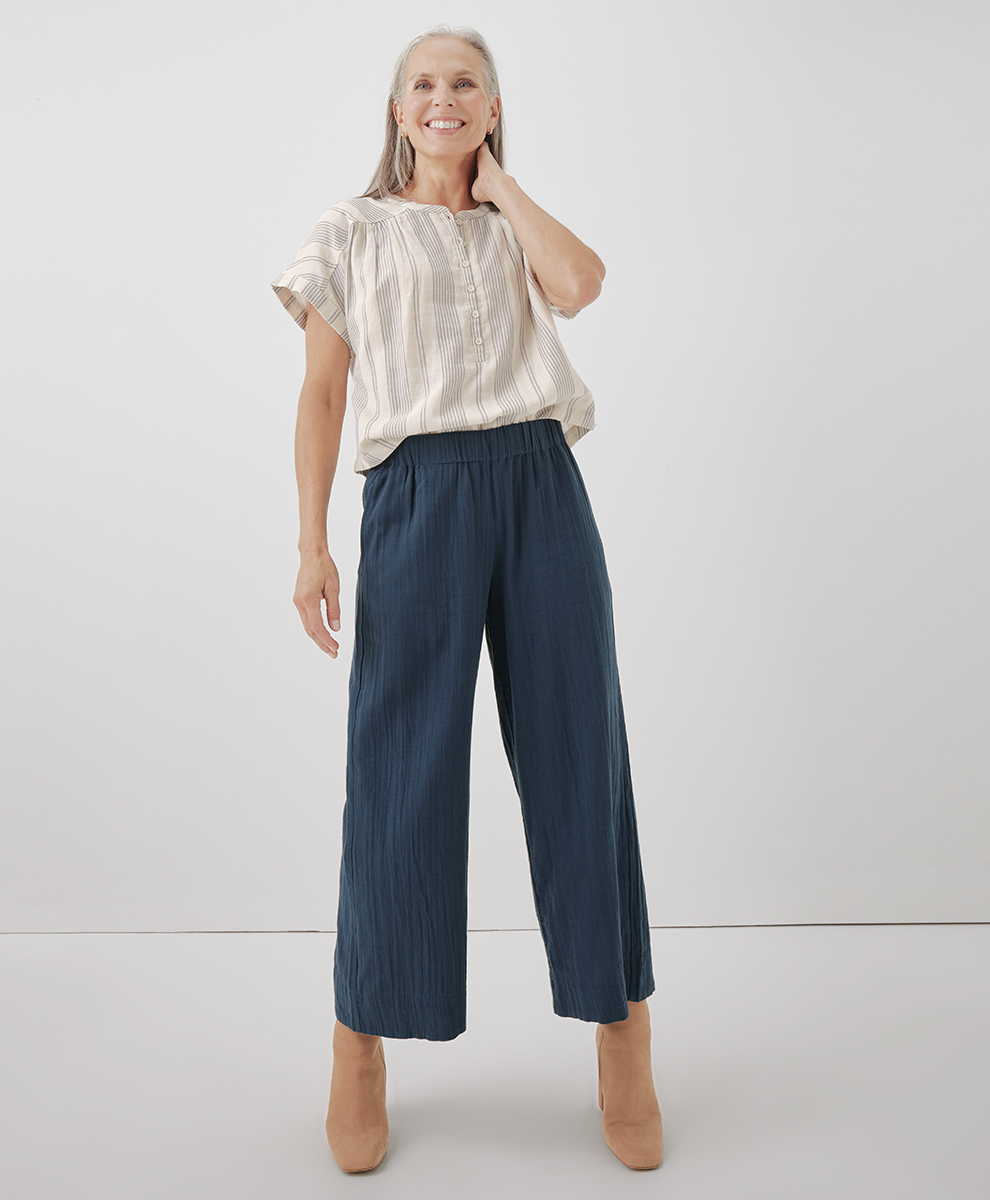 Image of Women's Coastal Double Gauze Wide Leg Pant