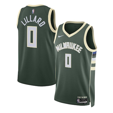  Nike Damian Lillard Hunter Green  Swingman Jersey - Icon Edition