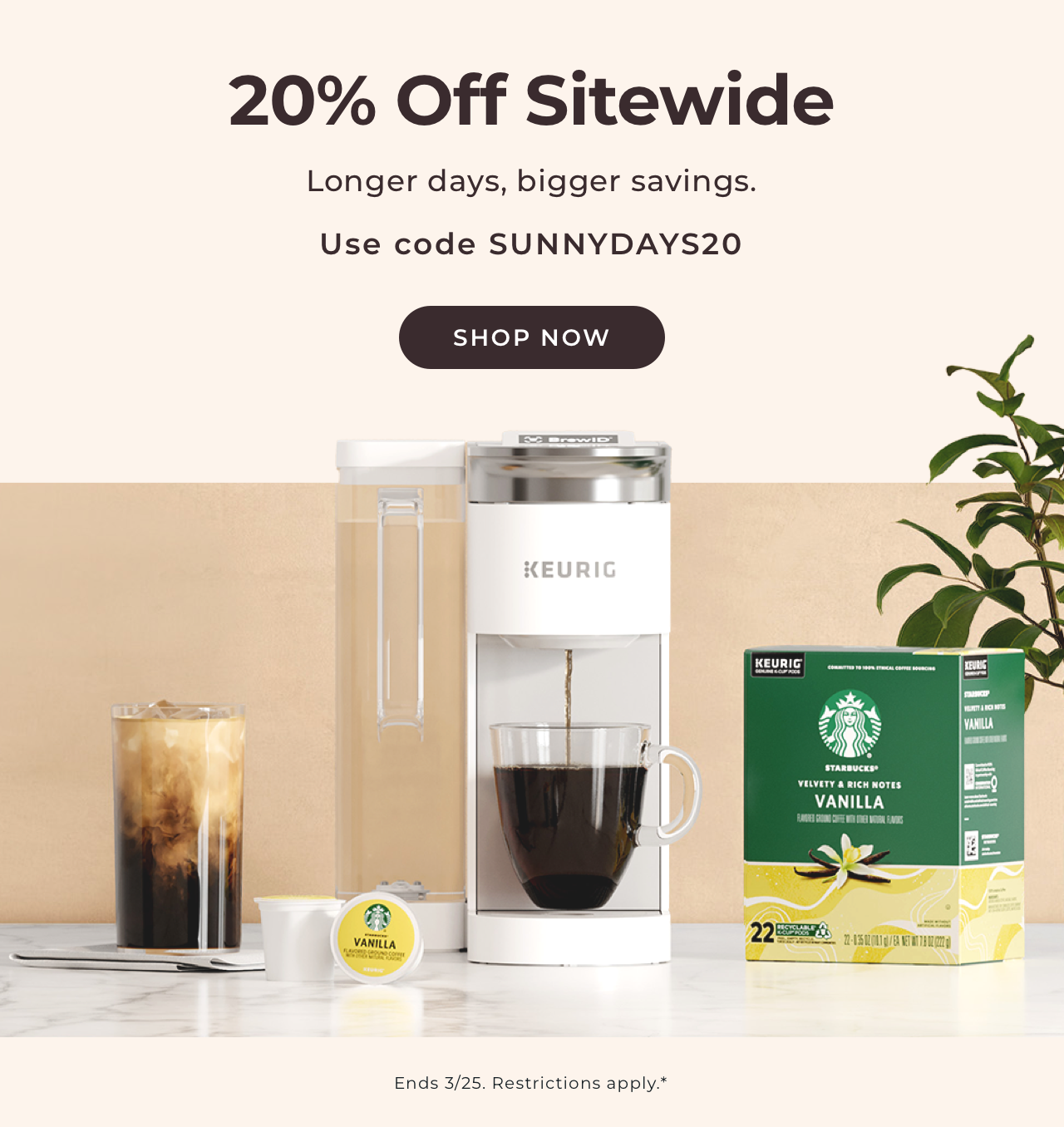 Save 20% Off Sitewide with code SUNNYDAYS20