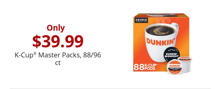 Only 39.99 K-Cup® Master Packs, 88/96 ct