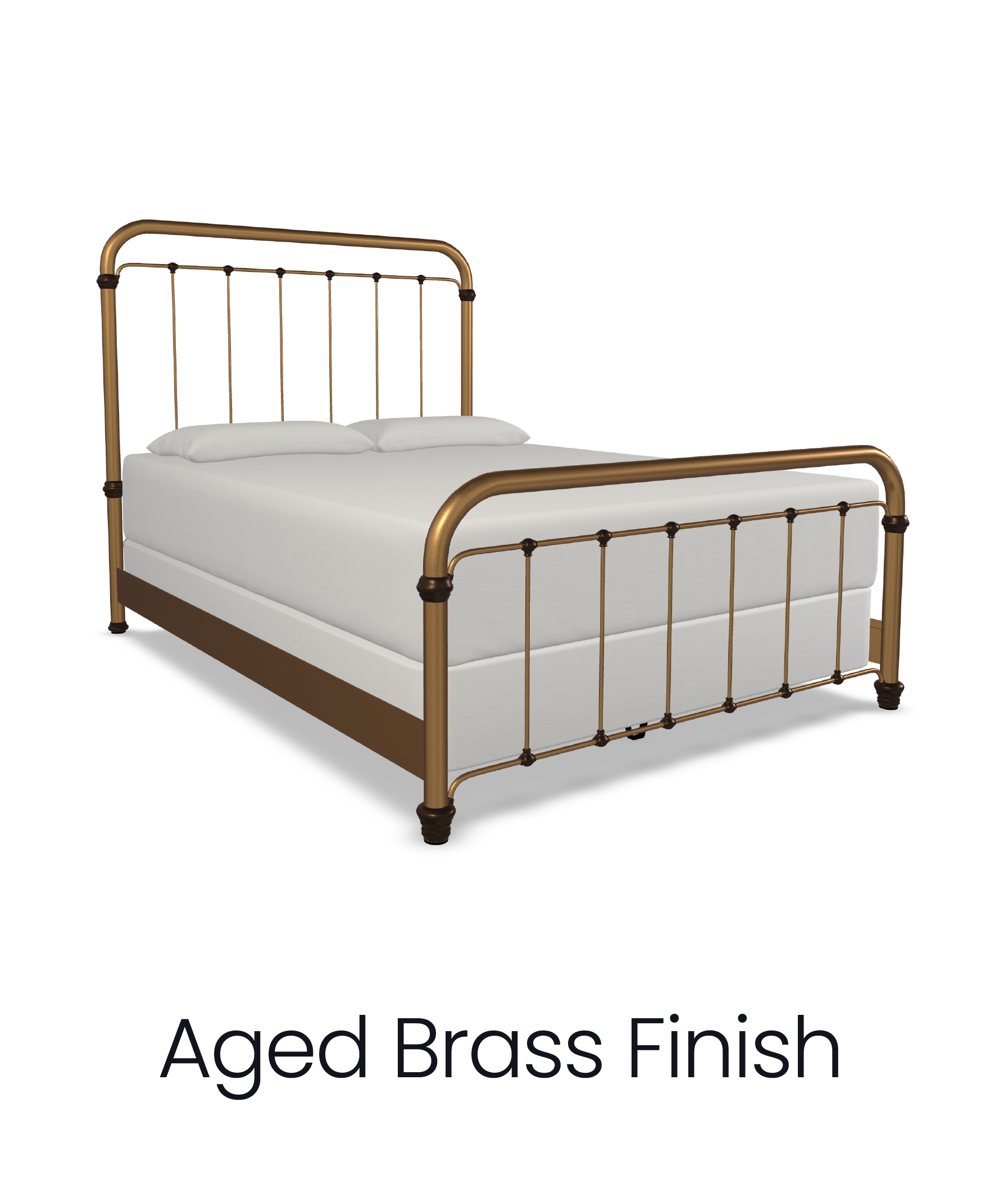 Wesley Allen Braden bed in Aged Brass finish.