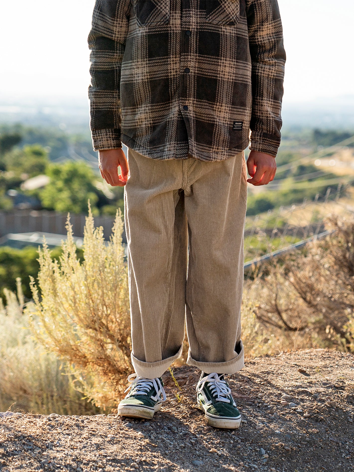 Image of Big Boys Billow Cord Pants - Khaki