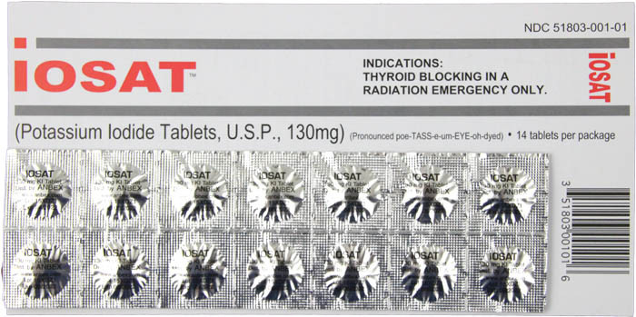 Image of IOSAT Potassium Iodide 130 mg - Single Pak of 14 Tablets