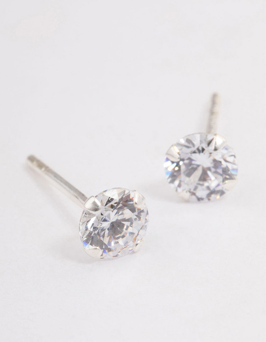 Image of Sterling Silver Cubic Zirconia Stud Earrings