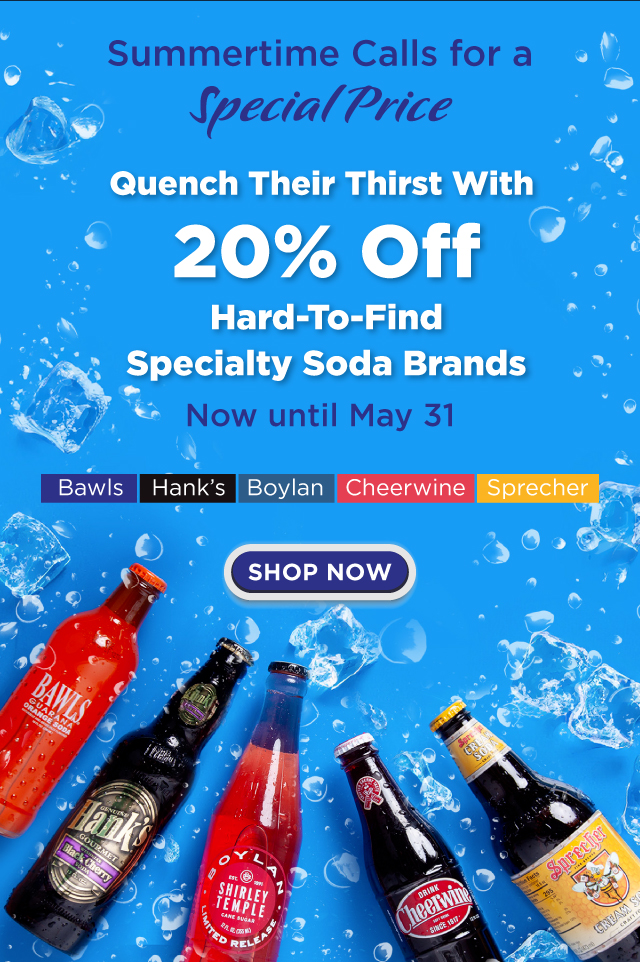 20% Off Specialty Soda Brands