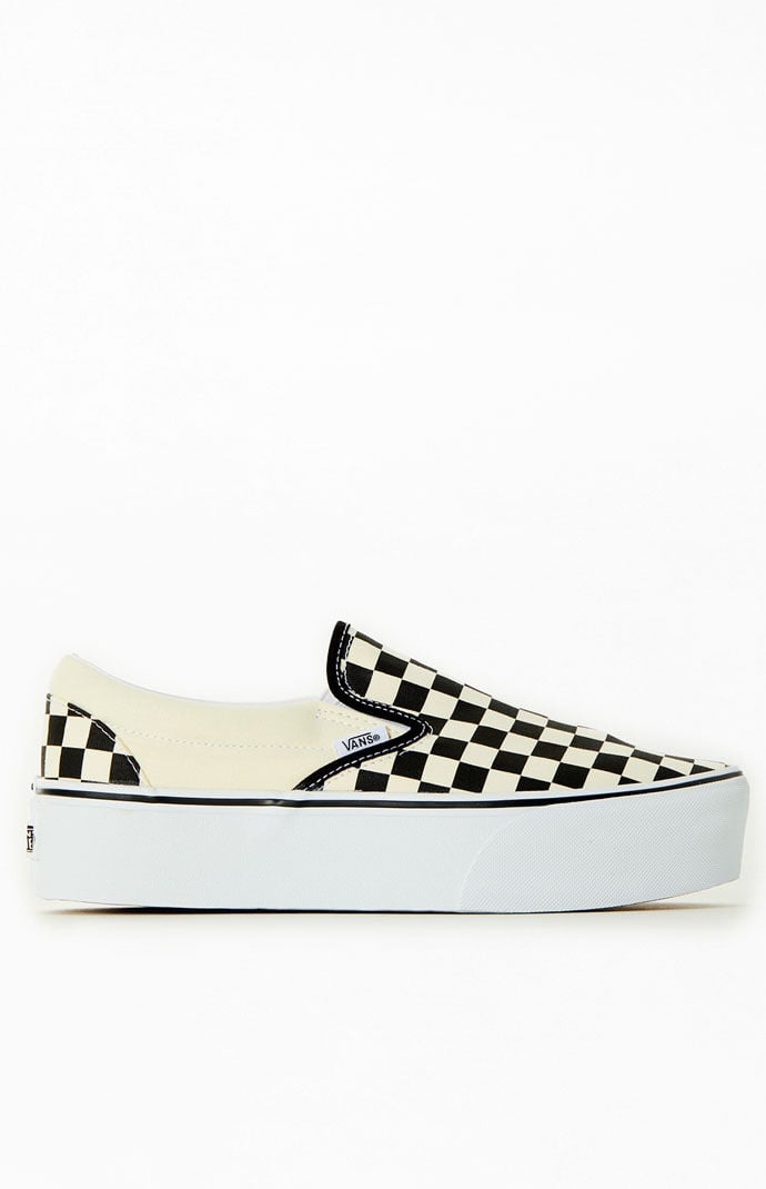 Image: Black & White Slip-On Platform Sneakers