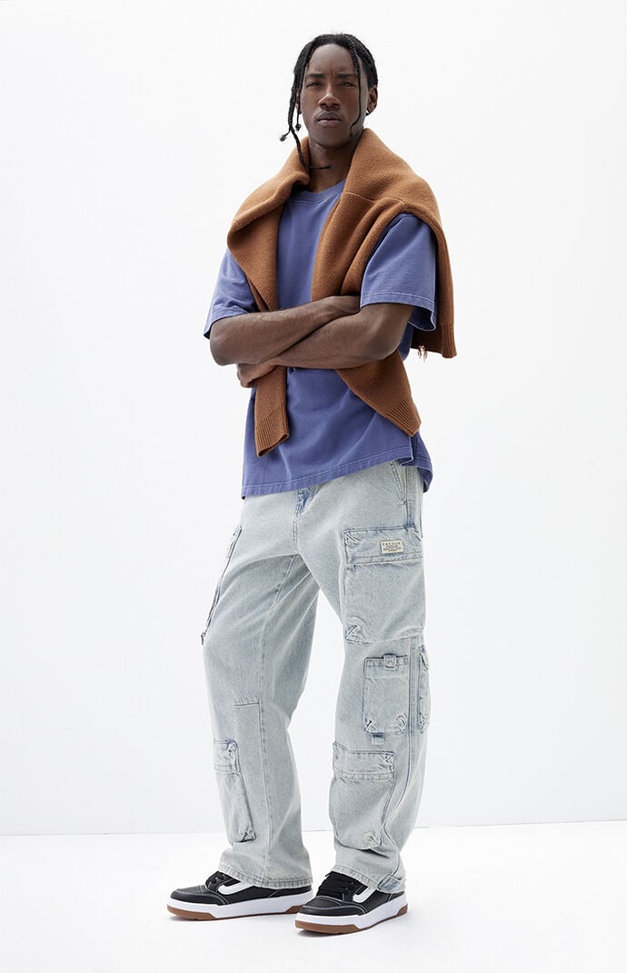 Image: Light Indigo Baggy Cargo Jeans