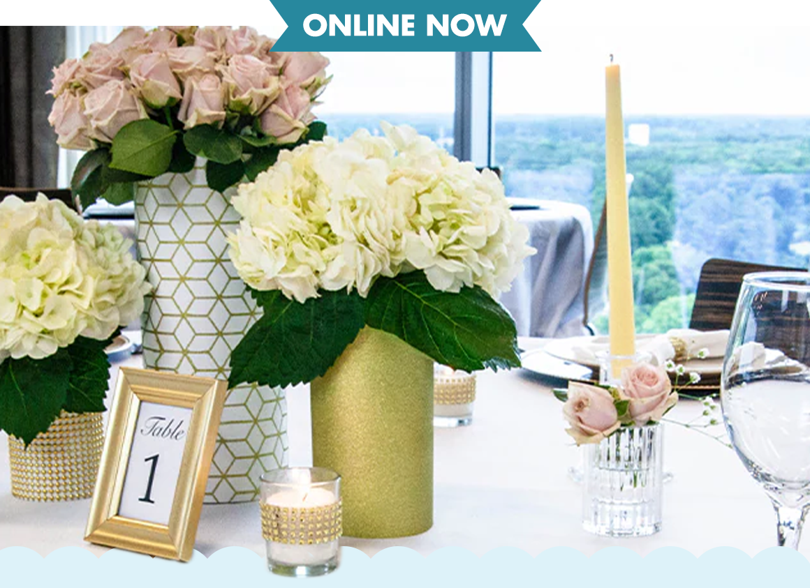 Elegant table with a centerpiece, candleholders, and more