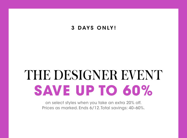 the designer event - save up to 60%