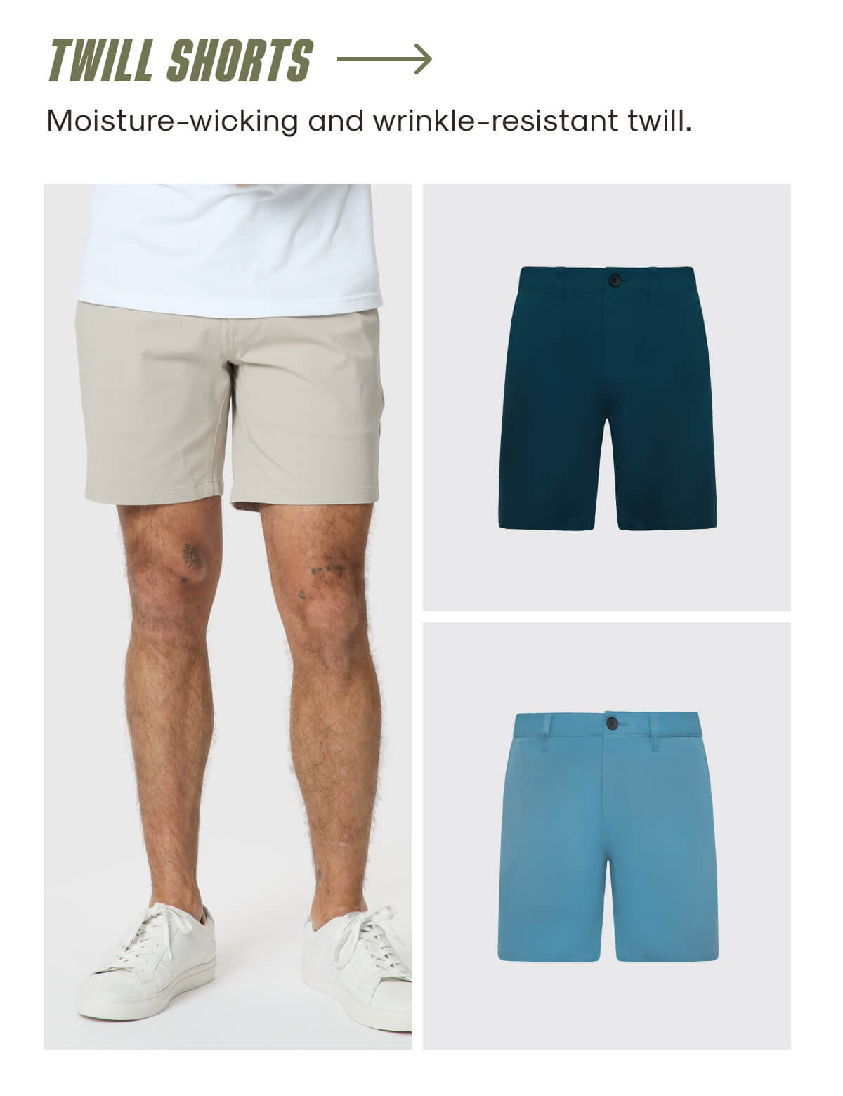 twill shorts