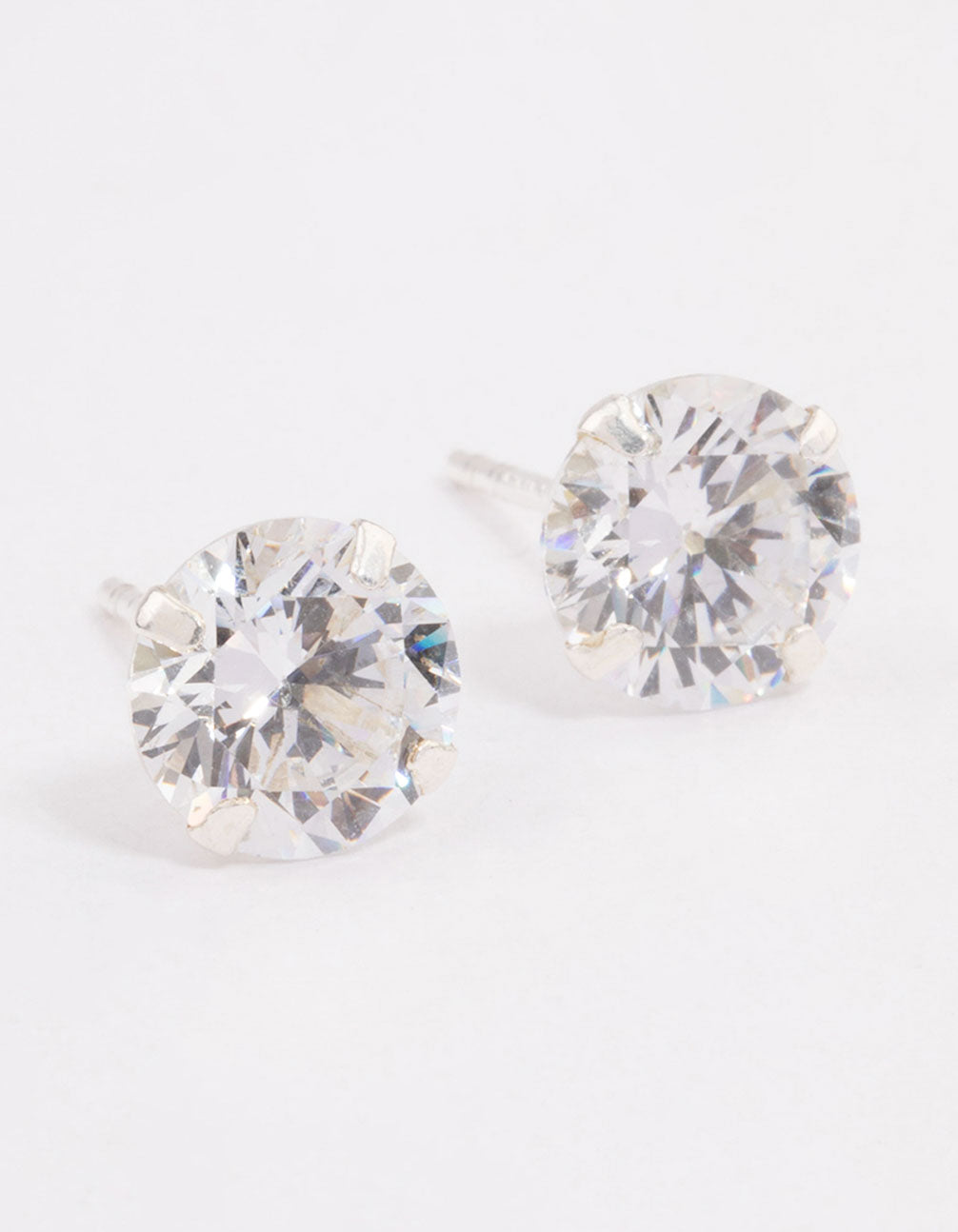 Image of Sterling Silver Double Cubic Zirconia Stud Earrings