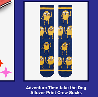 Adventure Time Jake the Dog Allover Print Crew Socks