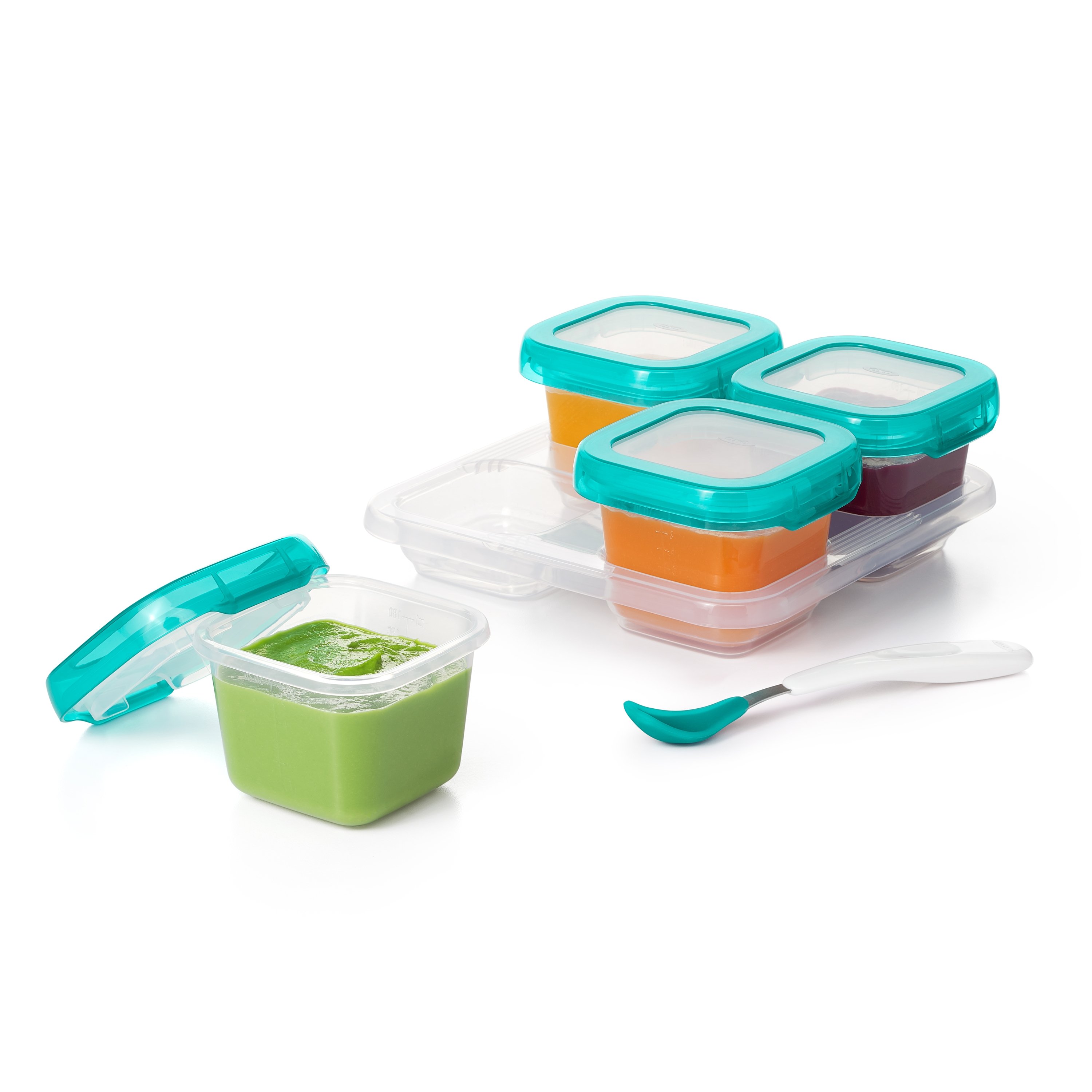 Image of 6 oz Baby Blocks™ Plastic Freezer Storage Containers