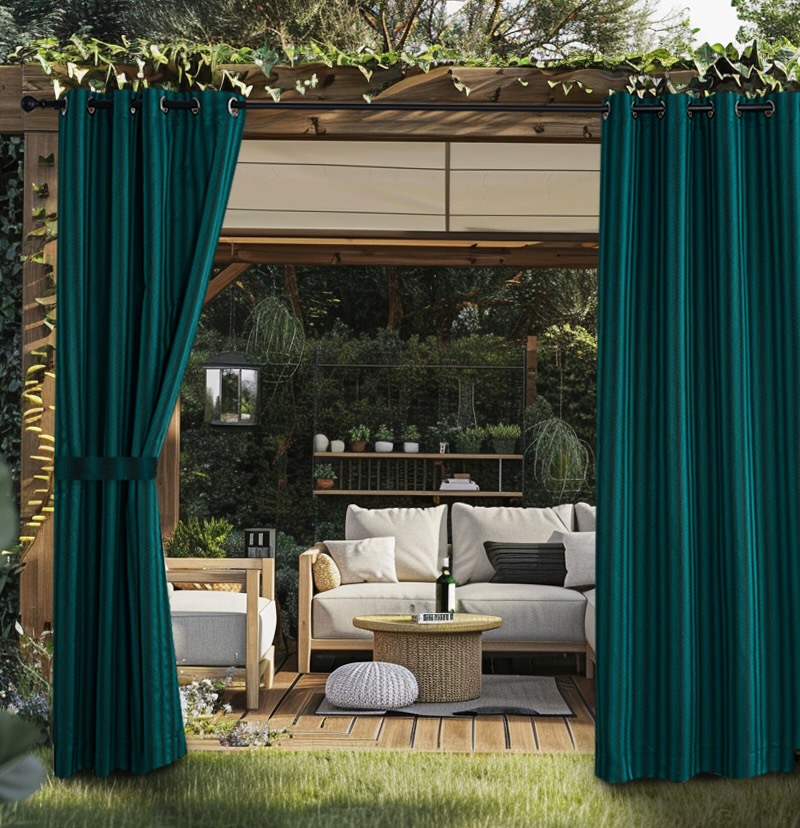 Custom Miami Patterned Outdoor Curtain